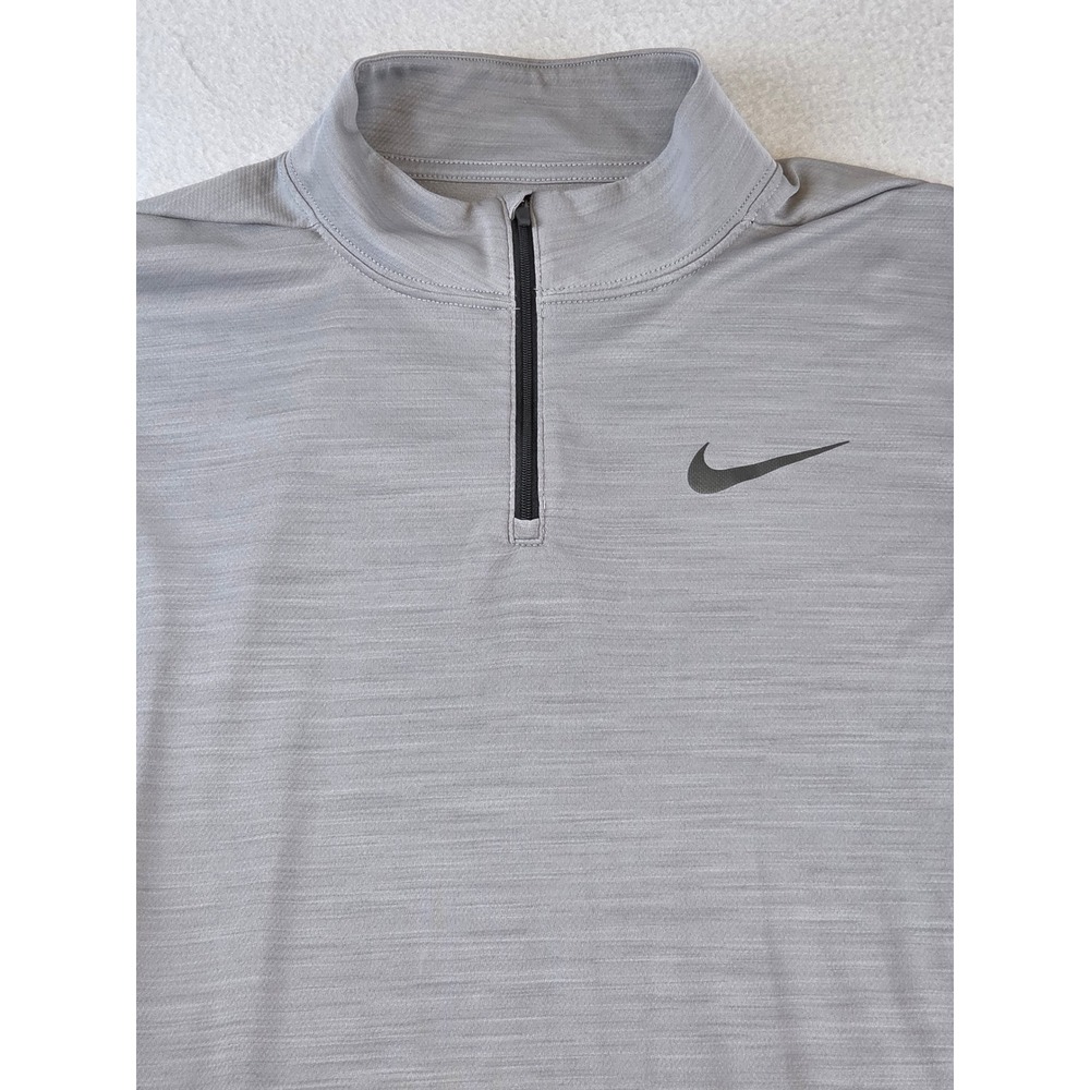 Nike Dri-FIT Mens Quarter Zip Pullover Gray Long Sleeve Shirt Size M